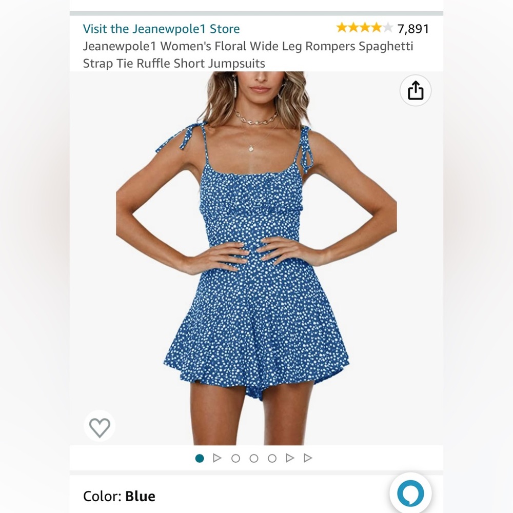 Blue floral romper